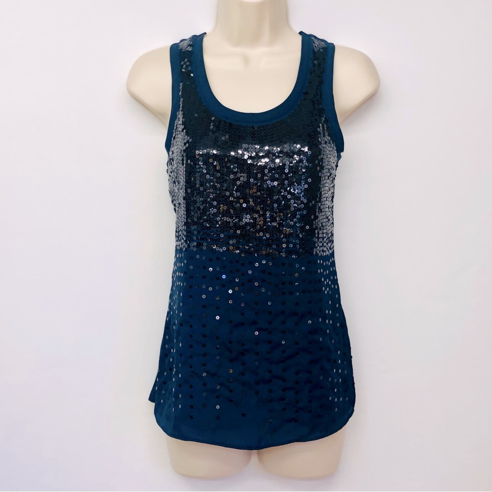 The Limited Navy Sequin Tank Top